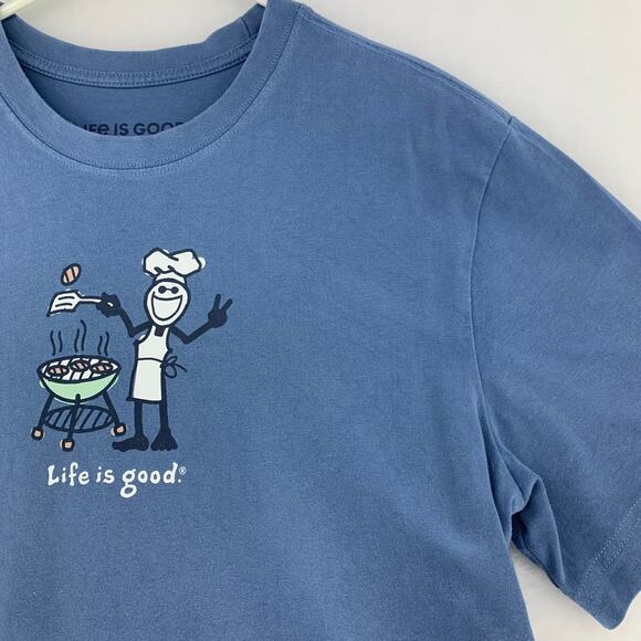 Life is Good Men's Jake Grill Short Sleeve Crusher Tee Blue Size S - Picture 8 of 15